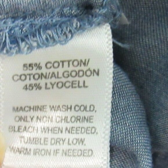 LOFT - The Softened Shirt - Blue Chambray Long Sleeve - Small - Picture 5 of 5